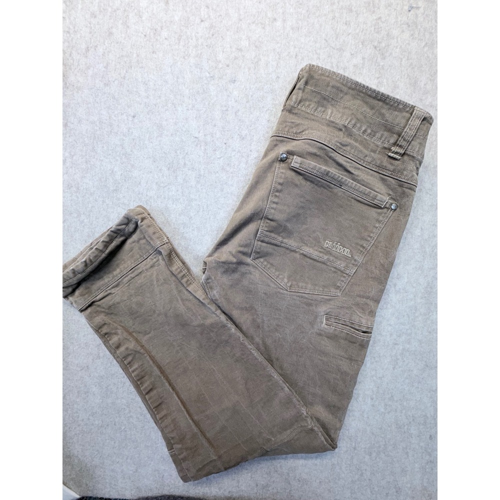 Kuhl RYDR Pants Men 34x31 Brown Vintage Patina Dye Euro Twill Articulated Knee